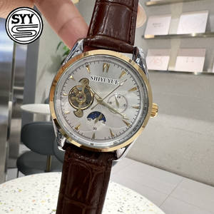 אוטומטי מלא גברים בסגנון עסקי שעון מכני tourbillon חגורת פיצוץ עיצוב עמיד במים נירוסטה דיגיטלי - Product Image 3