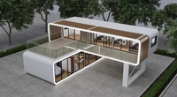 Cabine Acoustique Modulaire Préfabriquée Apple Cabin, Tiny House 20ft 40ft, Maison Capsule Spatiale en Acier Léger pour Glamping, Resort, Airbnb, Bureau Mobile