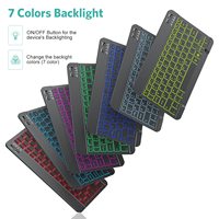 Mouse nirkabel dan Keyboard Rgb lampu 7 warna, Keyboard dan Mouse bluetooth Backlit 7 warna Kombo untuk ipad ke-10 ipad 9 Pro Mini air