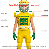 Jersey de Fútbol Americano Personalizado OEM 100% Poliéster de Secado Rápido con Impresión Digital, Número de Equipo y Parche, Clásico, Transpirable, Informal para Hombre