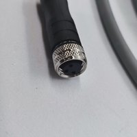 Conector Circular GSEE SK3-5M P10 GY BST25 M8 de 3 Pines Hembra a Extremo Abierto para Sensor, Cable de Latón Impermeable IP67 de 5m, Gris PUR