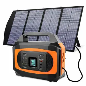 Exporters Panels Energy 1000W 1Kw 500W Portable Off Grid Solar Power Outdoor Portable Solar Generator With Panel Completed Set