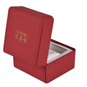 <b>Red</b> Leather <b>Wrapping</b> White Velvet Pocket Watch Box Packing Jewelry Box Leather PU Watch Display Box - Product Image 5