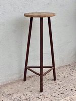 Tabouret de bar vintage en bois d'orme du Nord, artisanat unique, rustique, fait main, usage commercial, bar à domicile, hôtel, salle à manger, contemporain