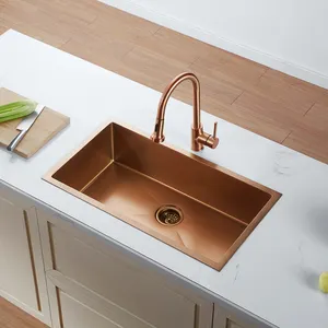 China Factory CUPC 33 Inch Undermount Rose Gold 304 Stainless Steel Handmade Kitchen Sink