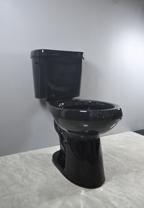 Traditional Design <strong>Black</strong> Ceramic WC S-Trap <strong>Toilet</strong> Set Dual-Flush Elongated Bowl Two-Piece for Hotel Bathroom Use - Product Image 5