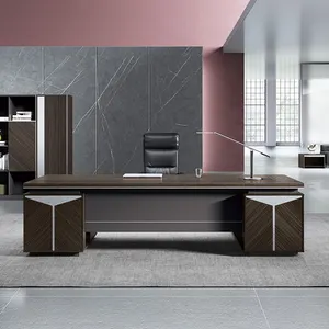 Lüks tasarım özelleştirmek ahşap ofis mobilyaları High-end ceo'su patron masası L şekli yüksek kaliteli yönetici ofis masası