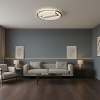 Ventilateur de plafond moderne sans pales en acrylique avec lumière à spectre complet, moteur DC, télécommande LED, silencieux pour chambre et salon - Vente en gros