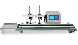 Machine de remplissage semi-automatique de bureau à 4 têtes pour bouteilles en plastique et en verre, liquides et huiles, avec convoyeur, pour boissons et jus - Product Image 4