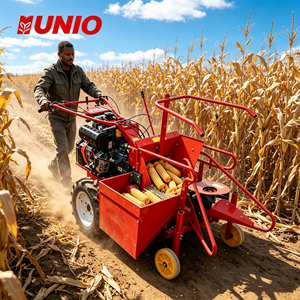 Cosechadora de maíz de una hilera con depósito de granos desmontable, diésel 192, dirección manual ligera, para agricultura rural de subsistencia - Product Image 1