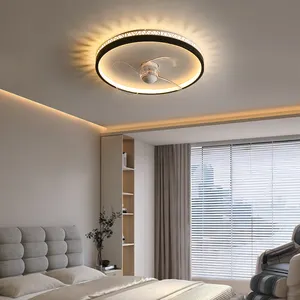 Fan ile uzaktan kumanda tavan ışıkları ile tavan vantilatörü 6 hızlı rüzgar tavan lambası ile ultra ince Bladeless LED ışık