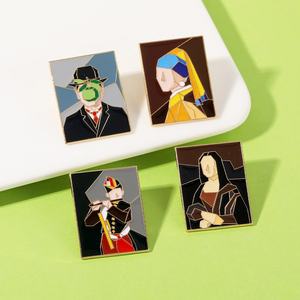 Nuovo distintivo francese impressionista in lega di olio dipinto digitale in metallo inciso angelo astratto alla moda per spilla creativo - Product Image 2