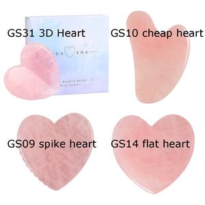 Piedra Real de Cuarzo rosa azul Natural para regalo, piedra Gua Sha grande, 3D cristal transparente, corazón, Gua Sha, 2023 - Product Image 6