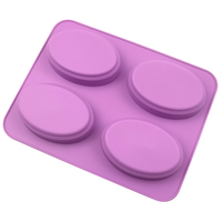 364 moule à gâteau en silicone de conception d'ange de forme d'ellipse de 4 trous, moule de fabrication de savon, moules de bougie de silicone