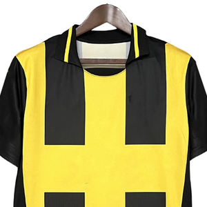 Fabricante personalizado Retro fútbol Jersey silicona 3D bordado corte automático coser diseño Vintage fútbol pantalones cortos nombre superior - Product Image 5