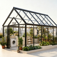 Kit de véranda modulaire en verre HUACAI, personnalisable, 4 saisons, préfabriqué pour l'extension de la maison