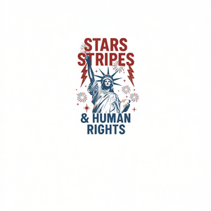 Camiseta política del 4 de julio con estampado de estrellas, rayas y derechos humanos, unisex, para adultos, cuello redondo, manga corta, serigrafiada - Product Image 3
