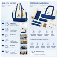 Sac fourre-tout en toile de coton brodé sur mesure, grande capacité, avec fermeture éclair, bandoulière réglable et poches