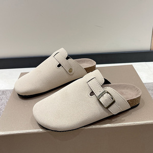 Pantuflas Baotou Bocon para Mujer, Pantuflas de Corcho, Talla Grande, Zapatos Romanos, Pantuflas Medias - Product Image 6