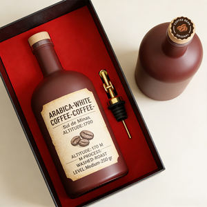 ขวดแก้วเปล่าพิมพ์โลโก้ตามสั่ง สำหรับกาแฟ น้ำมันมะกอก วิสกี้ วอดก้า บรั่นดี ขวดแก้วคุณภาพสูง พร้อมกล่องของขวัญแบบกำหนดเอง - Product Image 6