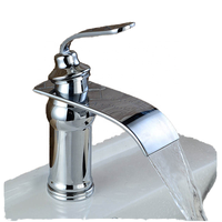 Robinet cascade d'hôtel 1 trou robinet de lavabo en cuivre sortie carrée eau froide et chaude évier de salle de bain mélangeur robinet en céramique en laiton