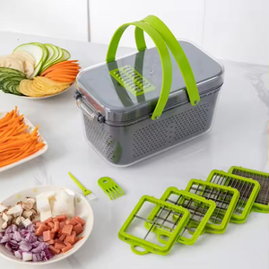 Machine de traitement manuelle des fruits et légumes en gros pour usine, design ABS PP, coupe-légumes 22-en-1, lames en acier inoxydable - Product Image 4