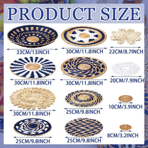 Lot de 15 paniers muraux décoratifs de style bohème, art suspendu artisanal en jonc de mer tressé pour la maison, la ferme, la cuisine, la table et le salon - Product Image 6
