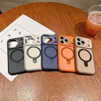 Coque de téléphone magnétique convertie d'origine pour iPhone 17 Air 16 15 Pro Max avec support, anneau mat et dos givré