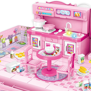 Multifunctional Deformed Luggage Suitcase Miniature Furniture <strong>Wardrobe</strong> Pretend Play <strong>Doll</strong> Toys House Princess Dress up Set Toy - Product Image 3