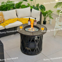 Table de foyer extérieur de 32 pouces avec plateau carré et pierres de lave, foyer au gaz pour terrasse, pont, fête