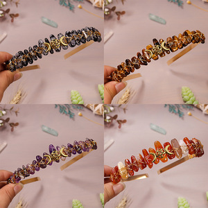 Phù Thủy <span class=keywords><strong>Wiccan</strong></span> Tinh Thể Vương Miện Thạch Anh Hồng Headband Sao Trăng Thạch Anh Tím Phụ Kiện Tóc Pha Lê Thạch Anh Tóc Vương Miện Cho Cô Gái - Product Image 3