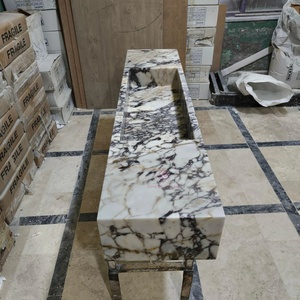 อ่างล้างจานติด<span class=keywords><strong>ผนัง</strong></span>ลายหินอ่อนธรรมชาติคุณภาพสูงอ่างล้างจานขอบดิบดีไซน์หรูหราอ่างล้างหน้าใต้หลังคาห้องน้ำ - Product Image 1