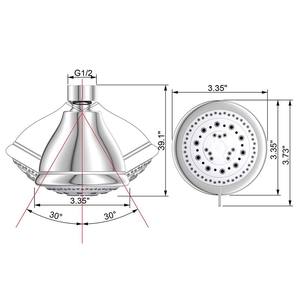 Cabezal de Ducha Multifuncional Presurizado, Forma de Arco Redondo, 5 Configuraciones, Superficie Cromada - Product Image 3