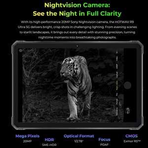 Tablette robuste HOTWAV Tab R9 Ultra 5G de haute qualité, version mondiale, IP68/IP69K, 8 Go + 512 Go, étanche, Android 15, tablette <span class=keywords><strong>PC</strong></span> robuste - Product Image 4