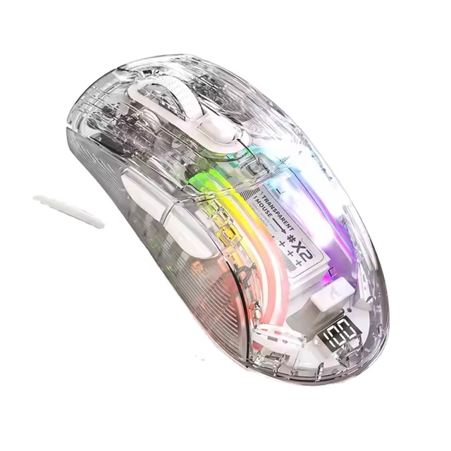 with Screen Power Display E-sports Compatible Made of Durable Plastic Attack Shark X2 PRO RGB Wireless Three-mode Gaming Mouse