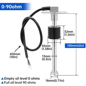 Bán Chạy Nhất 0-90 Ohm Nhiên Liệu Gửi Đơn Vị Thép Không Gỉ Nước Khí Nhiên Liệu Tank Người Gửi Cảm Biến Cho Nhiên Liệu Đo Thiết Bị - Product Image 3