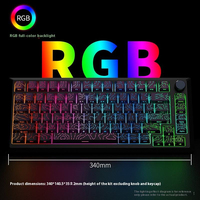 Teclado Mecánico HJSDZHI DK75 de 82 Teclas, 75%, Tri-Modo, Intercambiable en Caliente, Estructura Gasket, RGB, 5000mAh, para Juegos y Oficina