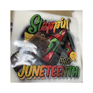 2024 Custom Juneteenth Vinyl Paper Transfer Black History Logo Heat Transfer Sheets for T-shirts