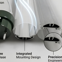 Kit SKD économique, tube LED T8 SKD, dissipation thermique élevée, diffuseur en aluminium durable, diffuseur en PC pour éclairage de plafond