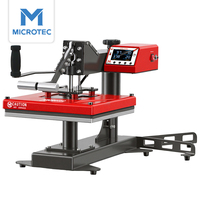 Presse à chaud manuelle MICROTEC Vector GCH-1515 15x15 pouces à ouverture latérale pour transfert DTF sur T-shirt et sublimation avec pression réglable