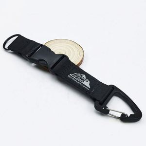 Short Wrist Strap <b>Key</b> <b>Chain</b> Lanyards Carabiner Custom Logo Polyester With Printing Logo Wholesale Promotional Carabiner Keychain - Product Image 6