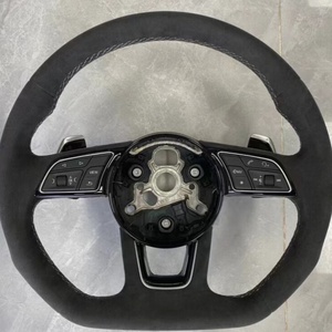 Volante de Cuero de Ante para Audi A6 A3 A4 <span class=keywords><strong>A5</strong></span> Q5 RS3 RS7 Q7 C6 C8 A8 S6 S7 B8 B8.5 B9 S3 S4 S5 Estilo Deportivo - Product Image 1