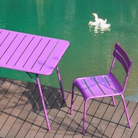 Chaise de salon d'extérieur en fer forgé, résistante aux UV, avec accoudoirs, chaise de salle à manger, coussin à séchage rapide, design moderne pour hôtel et café