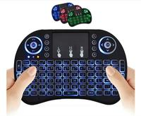 Clavier sans fil mini 2,4G avec pavé tactile rétroéclairé I8, pavé tactile rétroéclairé USB pour ordinateur portable/Smart TV