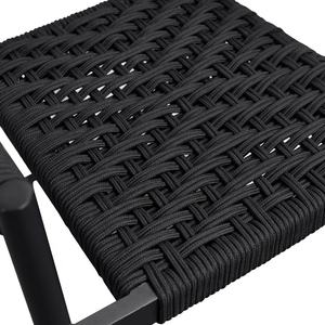 เก้าอี้รับประทานอาหารเชือกอลูมิเนียมสำหรับด้านนอกสีดำสบาย - Product Image 6