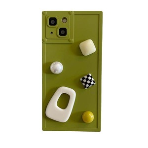 <span class=keywords><strong>Coque</strong></span> de téléphone portable en silicone pour <span class=keywords><strong>Iphone</strong></span> <span class=keywords><strong>11</strong></span> 12 13 14 15 Pro Max, couleur bonbon, design <span class=keywords><strong>carré</strong></span>, décoration géométrique, protection complète - Product Image 4
