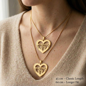 Collana con Ciondolo 'Angelo nel Mio Cuore' Jietao in Acciaio Inox Placcato Oro 18K, Gioiello Incidibile con Data, Regalo Romantico per Innamorati - Product Image 4