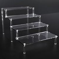 Présentoir de bureau moderne à 4 niveaux en acrylique écologique léger et transparent pour le rangement de parfums, figurines et bonbons