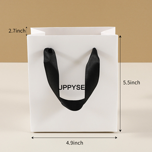 PUPPYSEW Sac en papier blanc personnalisé avec votre logo, sac à main en gros, sac de shopping blanc - Product Image 4