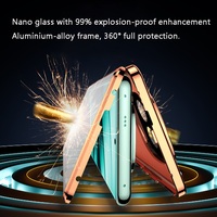 Étui à Rabat en Cuir pour Redmi Note 14 / Pro / Plus 14C Turbo 4 K80/K80PRO avec Coque Magnétique en Métal et Verre Trempé 360 pour Lentille
